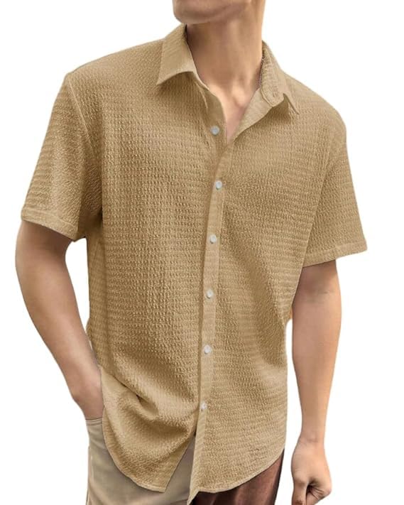 FUNKY RICH Funkyrich® Textured Popcorn Shirts for Men || Casual Shirt for Men || Shirt for Men|| Men Stylish Half Sleeve Shirt || Men Fancy Shirt (in, Alpha, S, Regular, Plain-Green) (B0DFM25GNH) Amazon Price History, Amazon Price Tracker