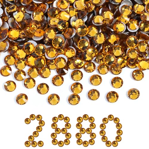 Image of Beadsland Flat Back Crystal Rhinestones Bulk, Topaz, SS30, 2880pcs