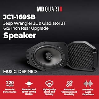 MB Quart 6x9-Inch Rear Speaker Upgrade Compatible with Jeep Wrangler(JL) 2018-2023 and Jeep Gladiator(JT) 2020-2023, 220W Max, (Pair)