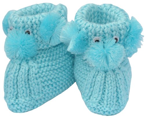 Knit Puppy Booties, Size: 0-12 M, Color: Light Blue