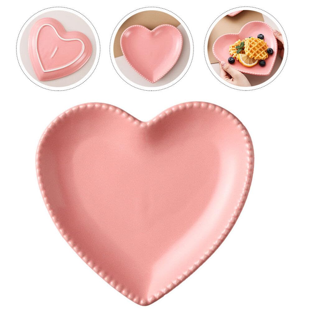 Piatti a Forma di Cuore, Piatto da Dessert a Forma di Cuore Piatto da Portata Decorativo Per Snack con Base Piccoli Piatti Multiuso Per Antipasti Per Torta di Frutta Sushi(1Pc
