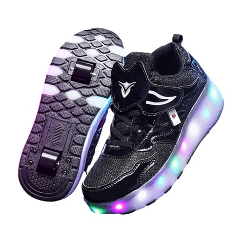 Image of Kids LED Roller Shoes Casual Skating Shoes with Double Wheels for Boys Girls 21cm