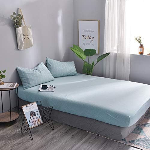 Miniatura 2 de Household - Juego de sábanas bajeras de 3 piezas de 100 % algodón de punto de jersey, peso ligero, súper suave, extremadamente duradero (aguamarina,
