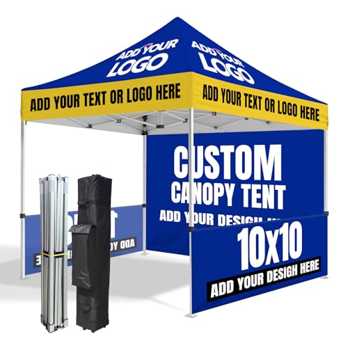 Custom Canopy Tent 10x10 with Logo Personalized Pop Up Tent...
