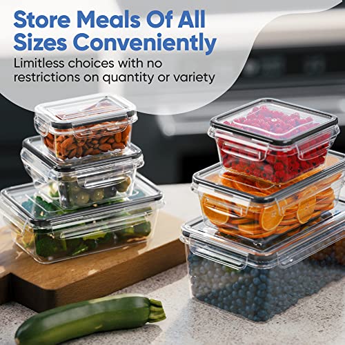 Chef's Path 48 Pcs Food Containers With Lids (24 Lids + 24 Containers) Food Dispensers - Airtight Plastic Containers For Pantry & Kitchen Organization - Bpa-Free Fridge Containers For Meal Prep And Food Storage #TOP3