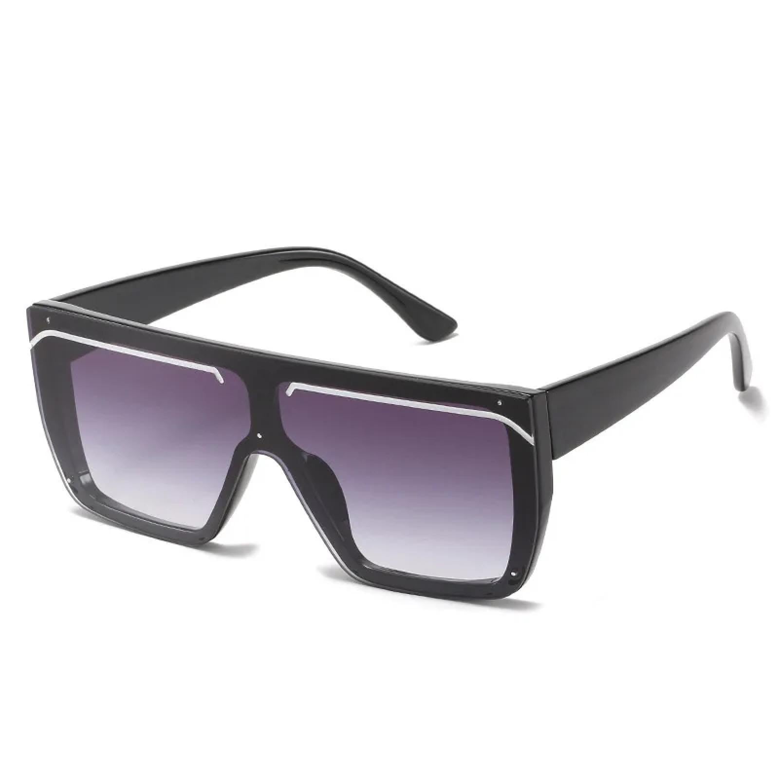 Vintage One Piece Sunglasses Woman Man Fashion Luxury Big Frame Eyeglasses Summer Traveling Uv400