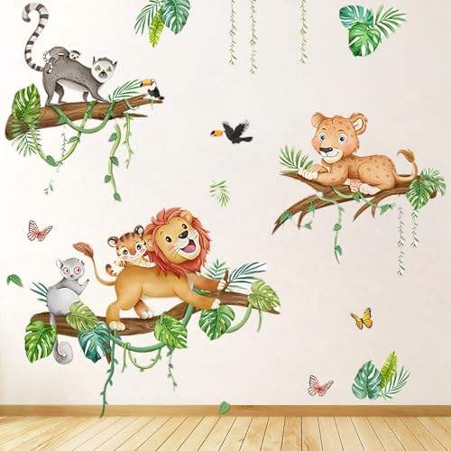 Vinilos decorativos animales de la jungla 35.43"x11.81"