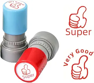 lifactlab. いいね ご褒美 スタンプ おもしろ 浸透印 手帳 ハンコ 英語 文字入り 20mm (Super&Very good)