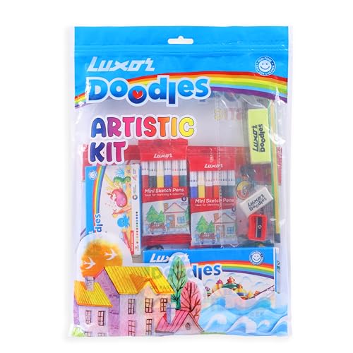 Image of Luxor Doodles Artistic Kit, Perfect Value Pack, Kit For Creative Minds, Ideal Gift Option, 10 Different Items