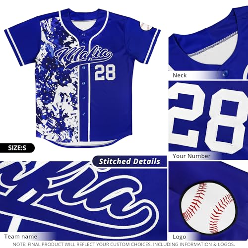 KXK Custom Baseball Jersey Stitched or Printed Name Number Logo Personalized Softball Shirts for Men Women Youth miniatura 3