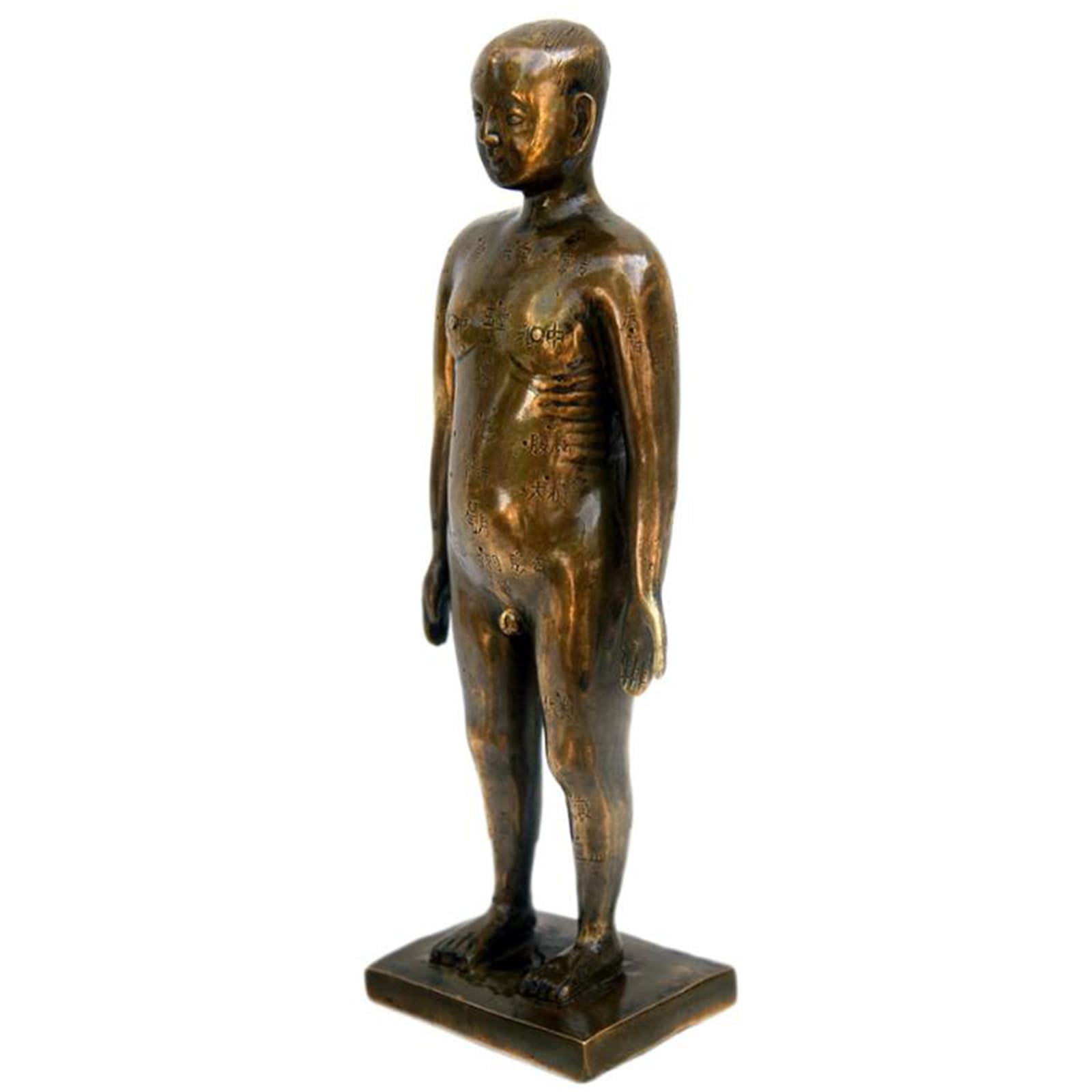 Menschliche Akupunktur Modell Reines Kupfer Alte Chinesische Medizin Akupunktur Bronze Männliche Ornamente Meridian Akupunktur Punkt Mannequin,Bronze,23cm