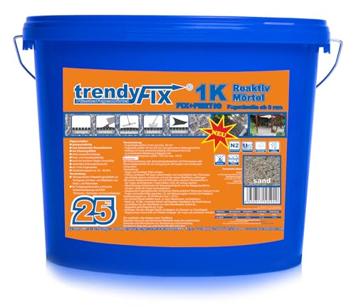 TrendyFIX - Mortero para juntas sin malas hierbas, 25 kg (arena) 1K trendyFIX listo para usar FIX+listo para usar | mortero reactivo