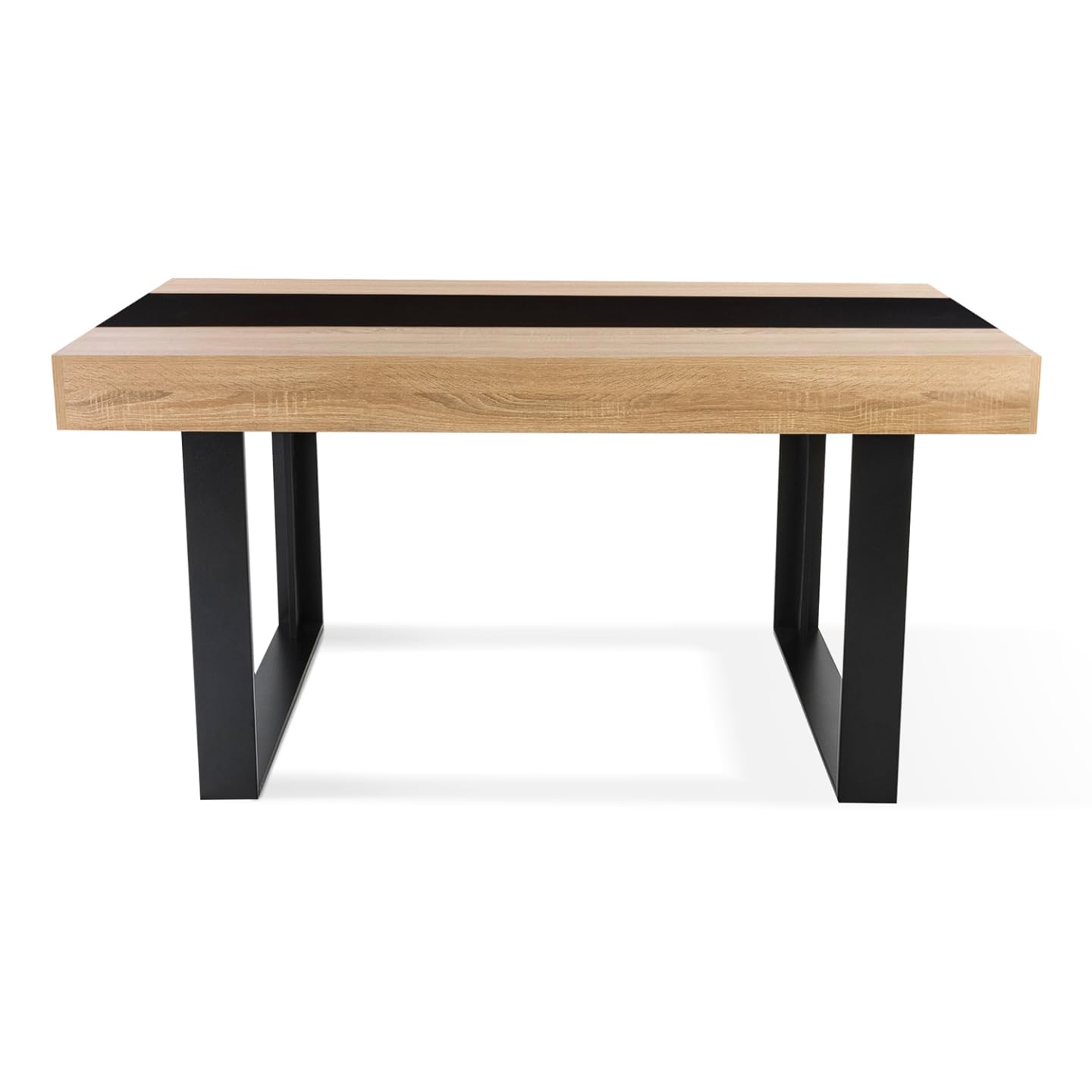 Table à Manger Rectangle Phoenix 6 Personnes Bois Noir 160 cm
