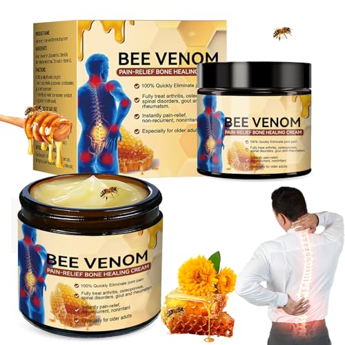 Veneno de Abeja Crema, 2 Pieza Crema Veneno de Abeja, Crema Para El Cuidado De Los Huesos De Las Articulaciones De Veneno De Abeja, Ingredientes Naturales Hidrata la Piel y Calma las Articulaciones