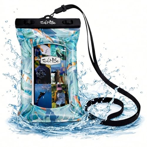 Salt Life Floating Waterproof Phone Case– IPX8 100% Waterproof Phone Case that Floats in Water, Universal Phone Dry Bag with Touchscreen Clear Window, Secure Seal Closure & Lanyard (Catch Me) - image 1