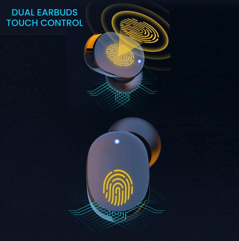 Diagram illustrating touch control areas on the earbuds