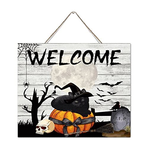 Citrouille effrayante panneau bois Halloween rustique déco table intérieur