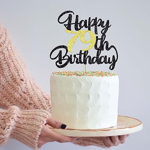 Image of Klionjor 79th Happy Birthday Cake Topper - Birthday Decoration for 79th Birthday Party - Gift Plugin