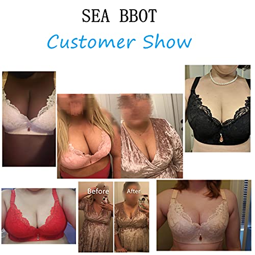 Women Plus Size Bra Underwire Push Up Lace Smoothing Back Everyday Bra White 42Dd #TOP6