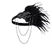 Produktbild BABEYOND Damen 1920s Stirnband mit Feder 20er Jahre Stil Flapper Haarband Inspiriert von Great Gatsby Damen Kostüm Accessoires (Schwarz)