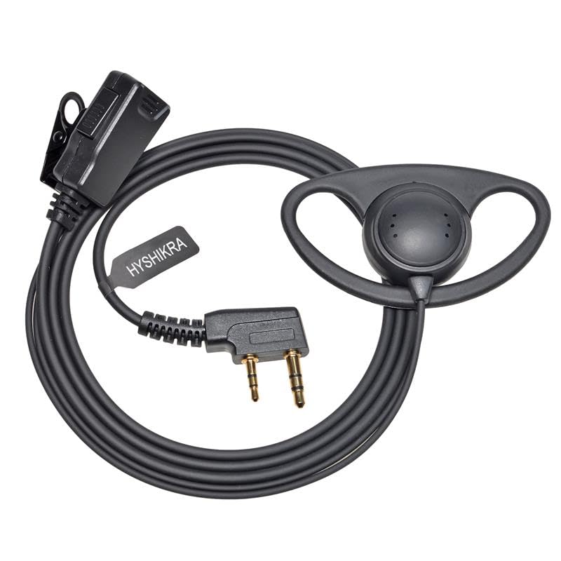 HYSHIKRA Talkie-walkie Oreillette avec Micro, 2 Pin avec PTT, Compatible avec Kenwood eSnic Retevis Baofeng UV-5R Oreillette Radio pour Garde du Corps de...