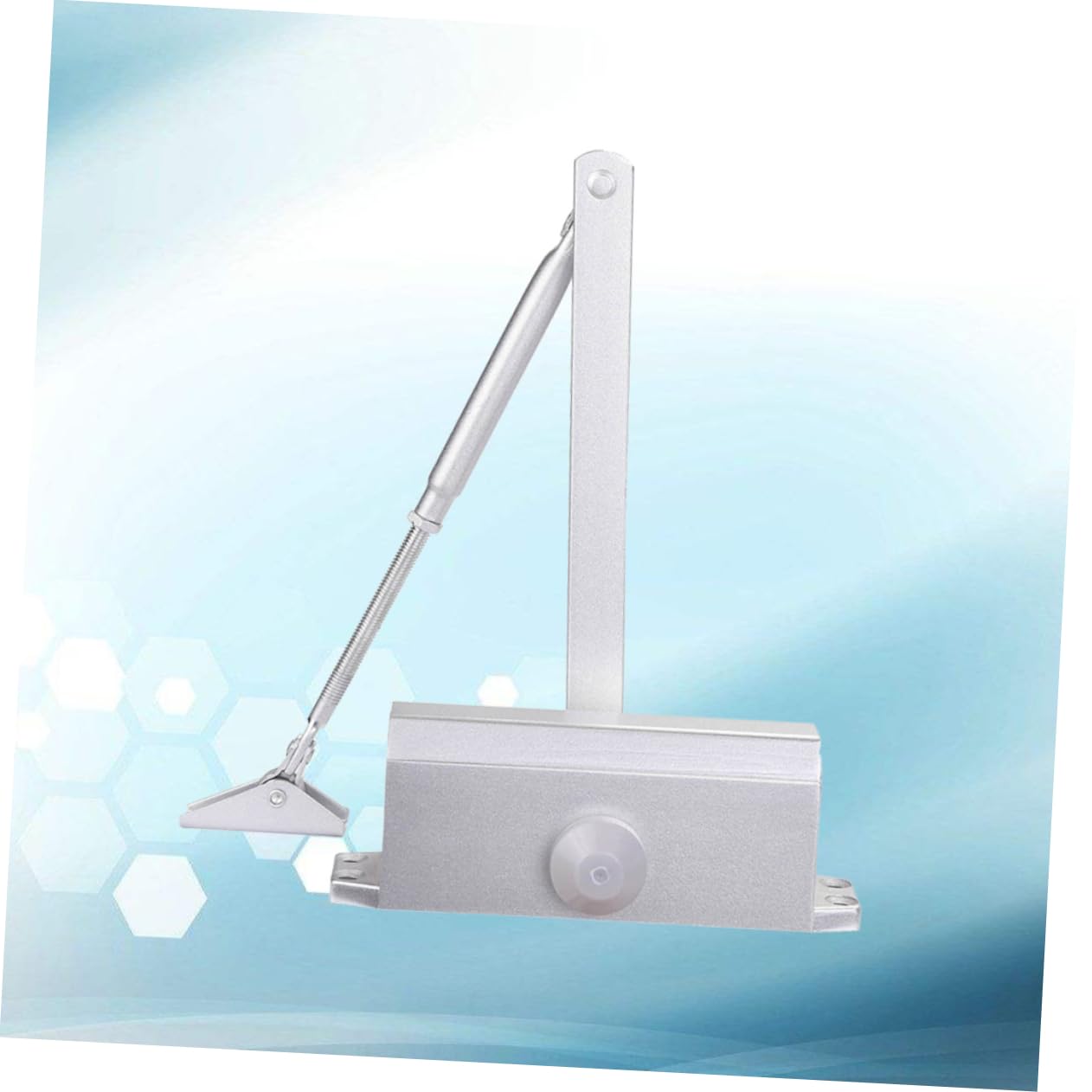 Grand Ferme-porte 75kg Taille 078, Fermeture Automatique 180° | Amortisseur en Acier Inoxydable Argenté, Vitesse Réglable en Continu, Fonction Butée 90° et Tampon