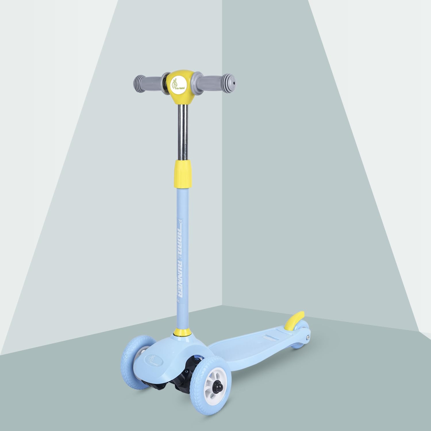 R for Rabbit Road Runner Ryder Kids Scooter, 3 Level Adjustable Height Wide Deck & PU LED Wheels Kick Scooter with Brake for 3+ Years Kids, Weight Capacity Upto 50kgs|6 Months Warranty