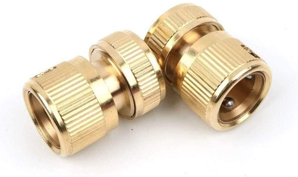 Raccordi filettati 1pc Connettore rapido in ottone da giardino, adattatore in rame da 1/2" Raccordo per pistola ad acqua per tubo flessibile di irrigazione da giardino, per diametro interno 12 mm o
