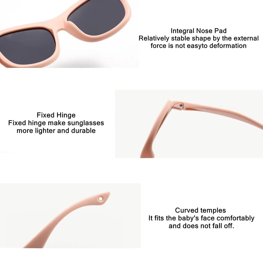 Polarisierte Baby-Sonnenbrille mit Riemen - Unzerbrechlich flexible, UV-Schutz, für Kinder ab 0-24 Monate, ideal für Neugeborene und Kleinkinder