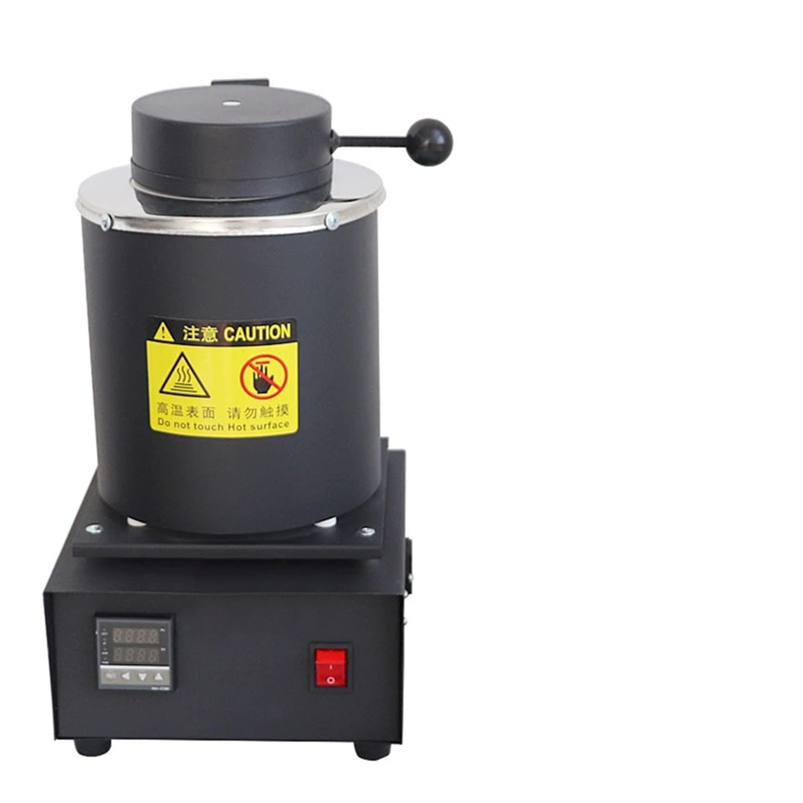 Elektrische Schmelzofenmaschine 1600 W 3 kg Graphittiegel for Schmelzen von Gold, Silber, Kupfer, Aluminium, Schmuck, Schmelzwerkzeug(Noir)