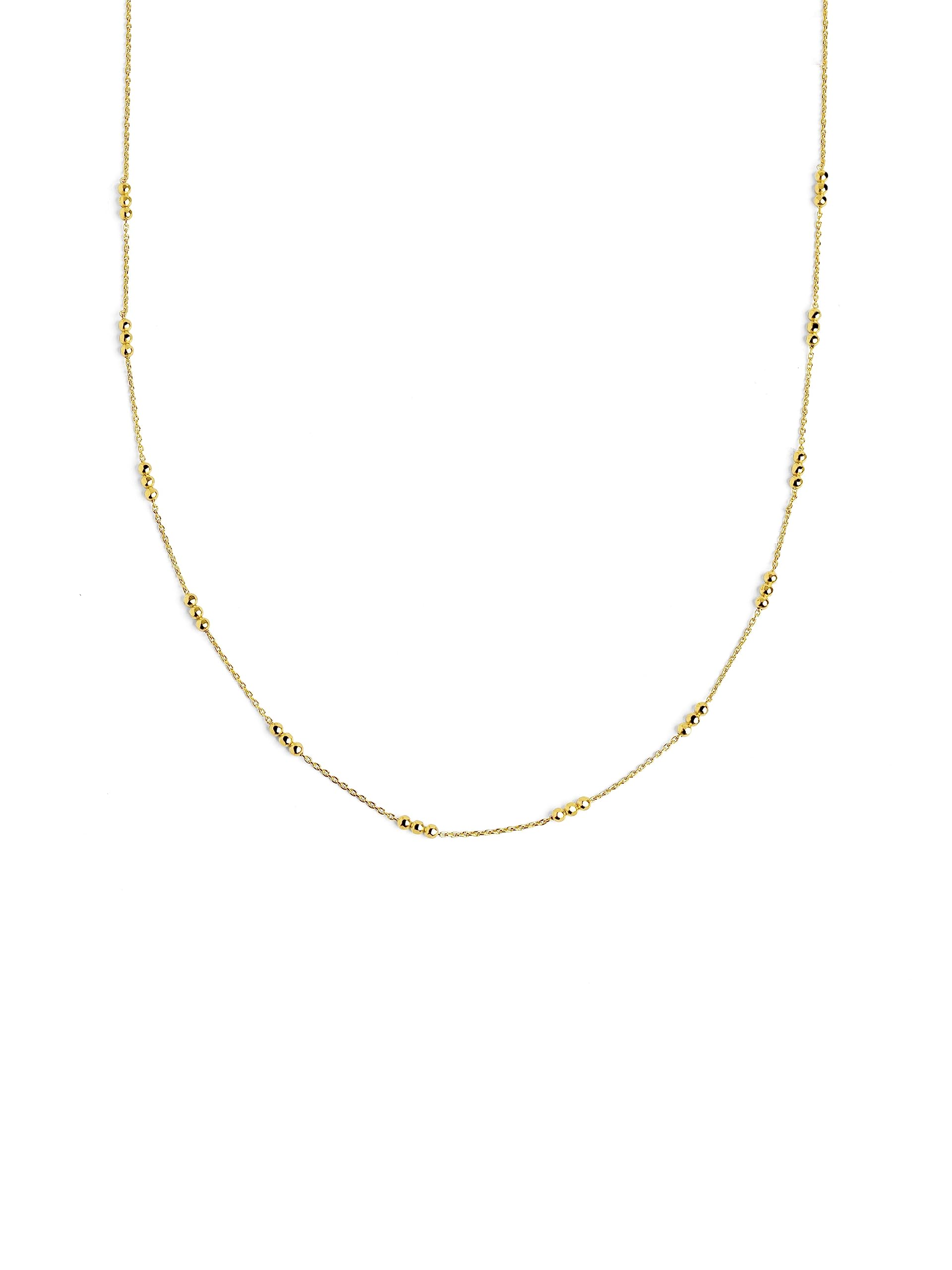 SINGULARU - Collana Triple Dots. Catena con Sfere in Argento Sterling 925 con Finitura Placcata Oro 18Kt. Gioielli da Donna
