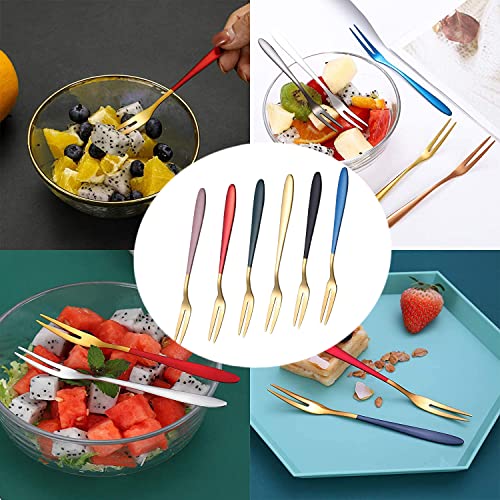 Image of Stainless Steel Fork Set for Dessert Cake Fruit Salad Appetizer, Small Food-Grade Pastry Forks Mirror Polished Reusable, Dishwasher Safe Silver Metal Forks for Home Kitchen Party Pack of 8