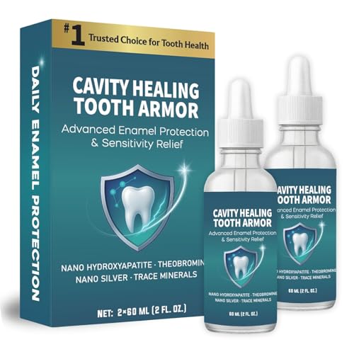 Cavity Healing Tooth Armor Liquid for Enamel Care | Remineralization Drops with Hydroxyapatite | Helps Strengthen Enamel, Improve Tooth Comfort & Support a Brighter Smile | 60 ml× 2 Pack