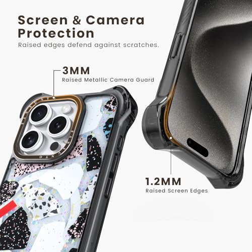 Sansunto Case for iPhone 15 Pro Max, Full Body Protection Ultra Impact [Compatible with Magsafe] Shockproof Slim Fit Protective Phone Case for Women & Men (Art Stone, for iPhone 15 Pro Max) - image 2