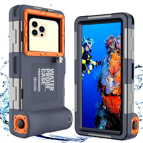 Coque de Téléphone de Plongée Professionnelle Pochette Étanche Smartphone IPX8 Pochette Téléphone Étanche Housse sous-Marin Étui de Protection pour iPhone 17 Pro 17 Air 17 Pro Max 16e 14 15 16 Pro Max