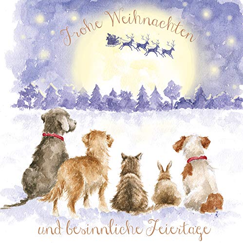 Wrendale Weihnachts-Doppelkarte Mit Umschlag – Motiv Maus, 15x15 Cm, In England Gedruckt