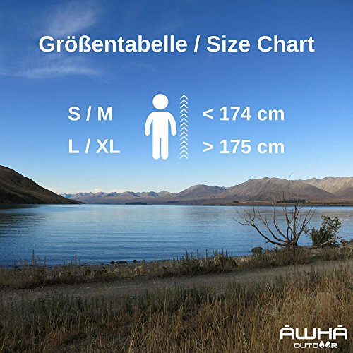 AWHA Regenponcho Damen und Herren wasserdicht und extra lang zum Wandern, Reiten, Fahrrad fahren - Outdoor Regenschutz wiederverwendbar mit Tasche, camouflage, L/XL