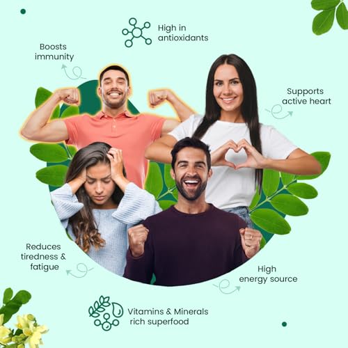 Image of Neuherbs Moringa 500mg Tablets - 120 Count | Drumstick Leaf Supplement for Energy, Immunity, Digestion & Heart Wellness | Moringa Oleifera Herbal Formula | No Artificial Preservatives