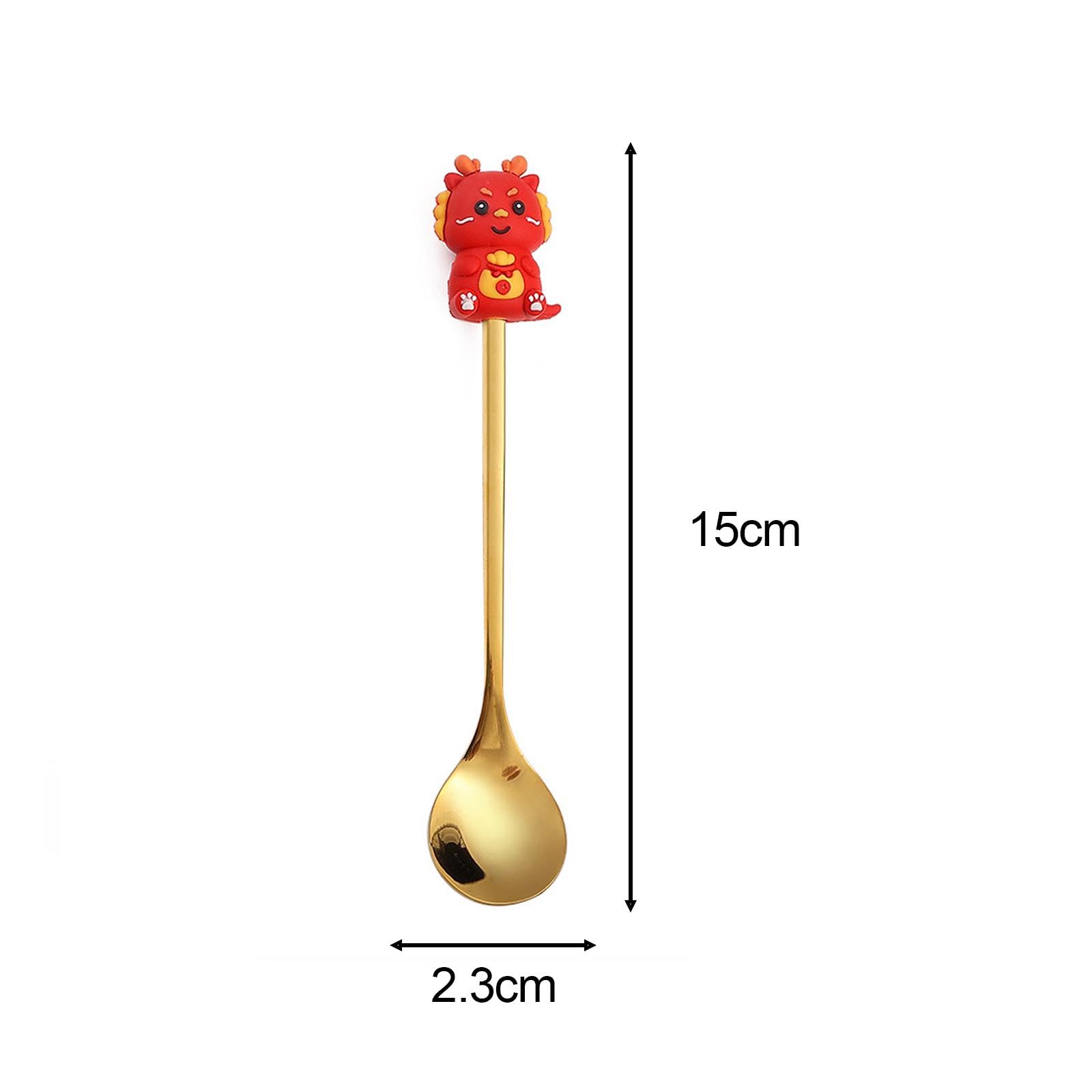 Spoon and Fork Set Chinese New Year Tableware Dessert Forks Flatware Kitchen Utensils for Holiday Restaurant Party Favors, Style D