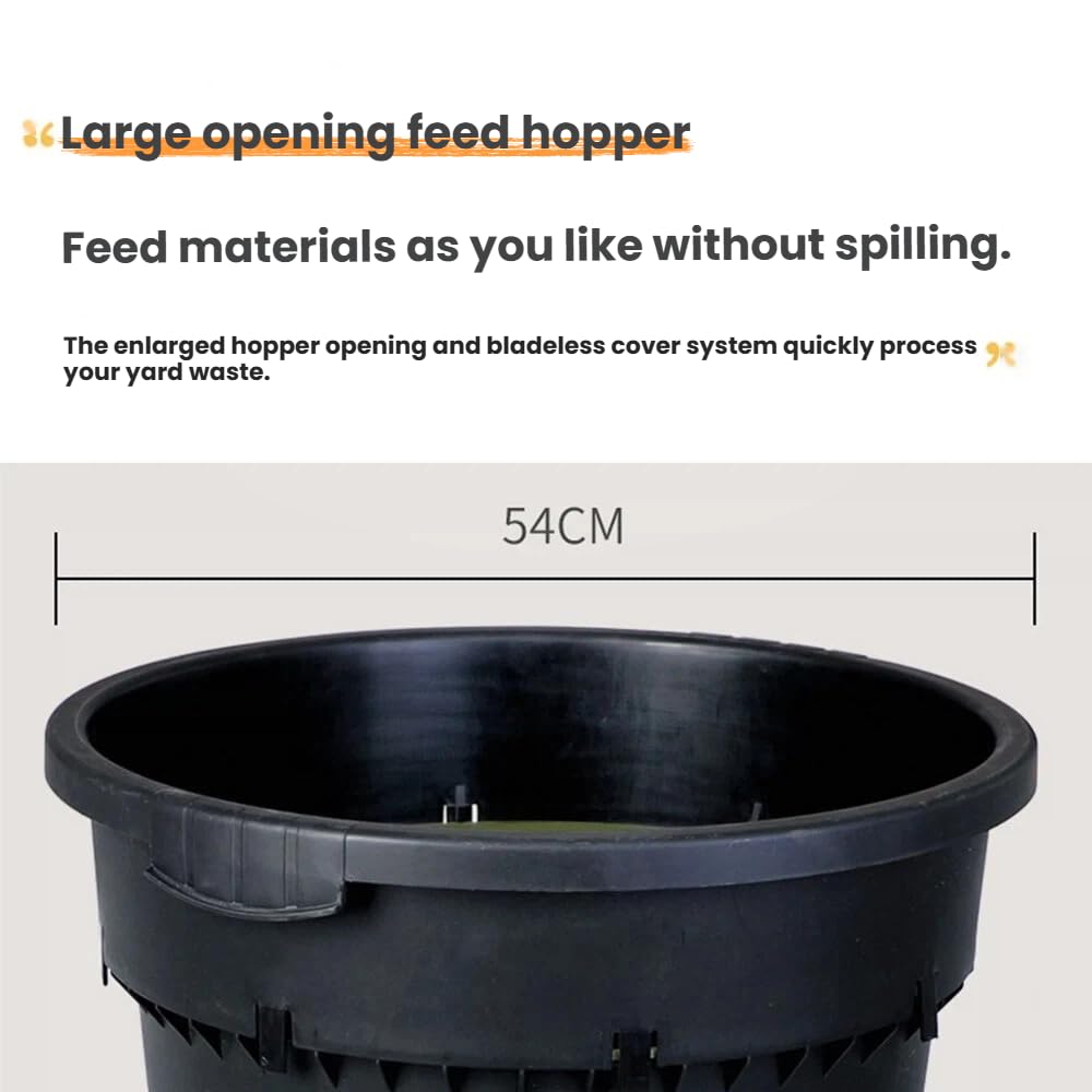 Trituradora De Madera Eléctrica para Facilitar La Limpieza del Jardín, Trituradora De Hojas Eléctrica Sin Cuchillas De 2500 W con Ruedas, 8000 RPM Compost para Hojas Nopowercord