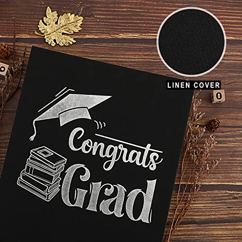Lanpn Graduation Scrapbook Kit Photo Album, Linen Diy Memory Scrap Book Grad Picture Album With Stickers Holds 4X6 5X7 8X10 Pictures (30 Sheets / 60 Pages, Black) #TOP2