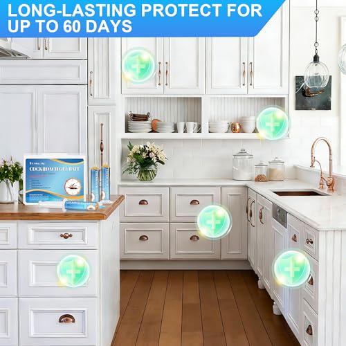 Image of 6 Pack Large Roach Gel Bait, Roach Killer Indoor Infestation | Cockroach Bait for Home Kitchen Indoor, Perfect for Hard-to-Reach Areas, Pet Safe, 30g Each