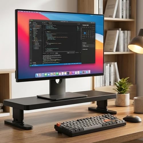 Image of Adjustable Monitor Stand with 4 height options, Desk Shelf for Top of Desk Adjustable
