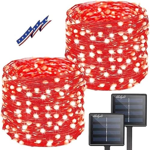 bhclight Solar String Lights 80ft Outdoor 2-Pack Copper Wire 200 LED