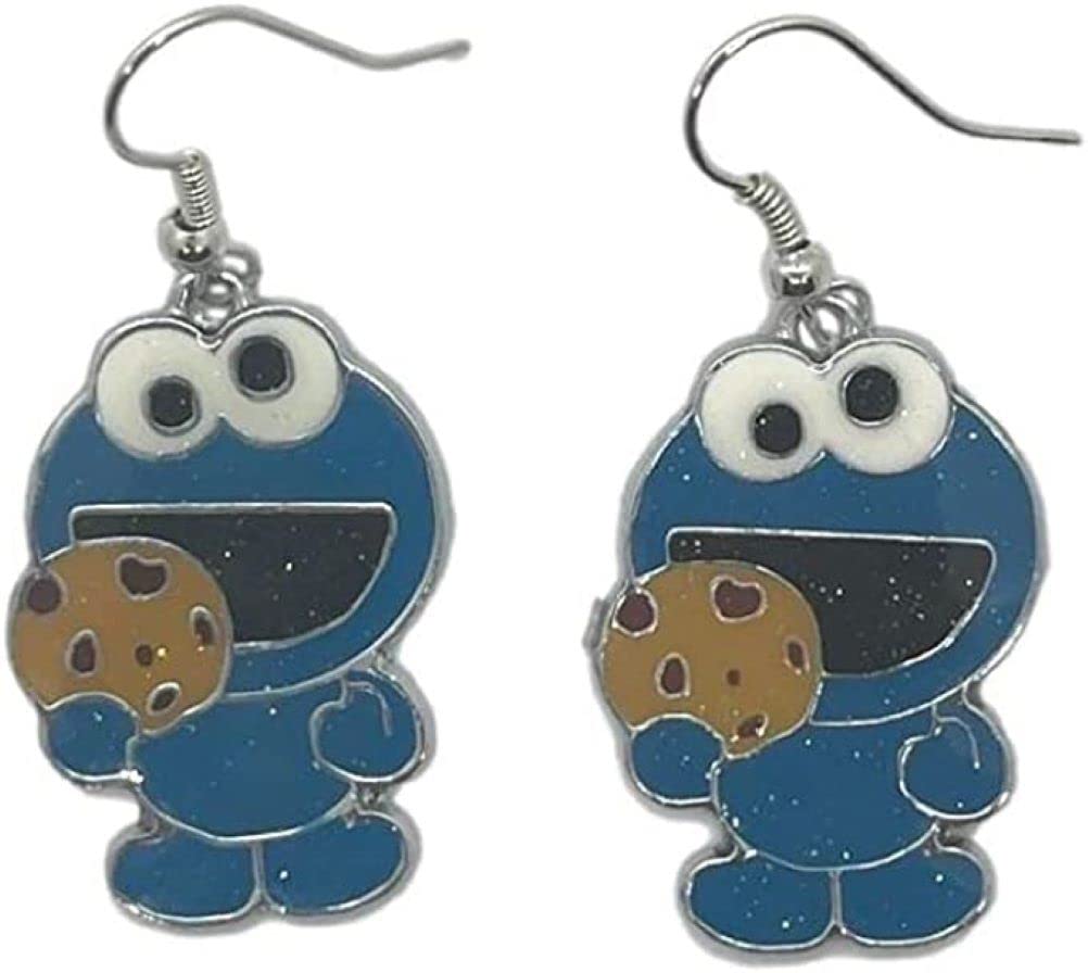 TCB CreationsCookie Cartoon Monster With Cookie Character Figure Charm French Wire Earrings