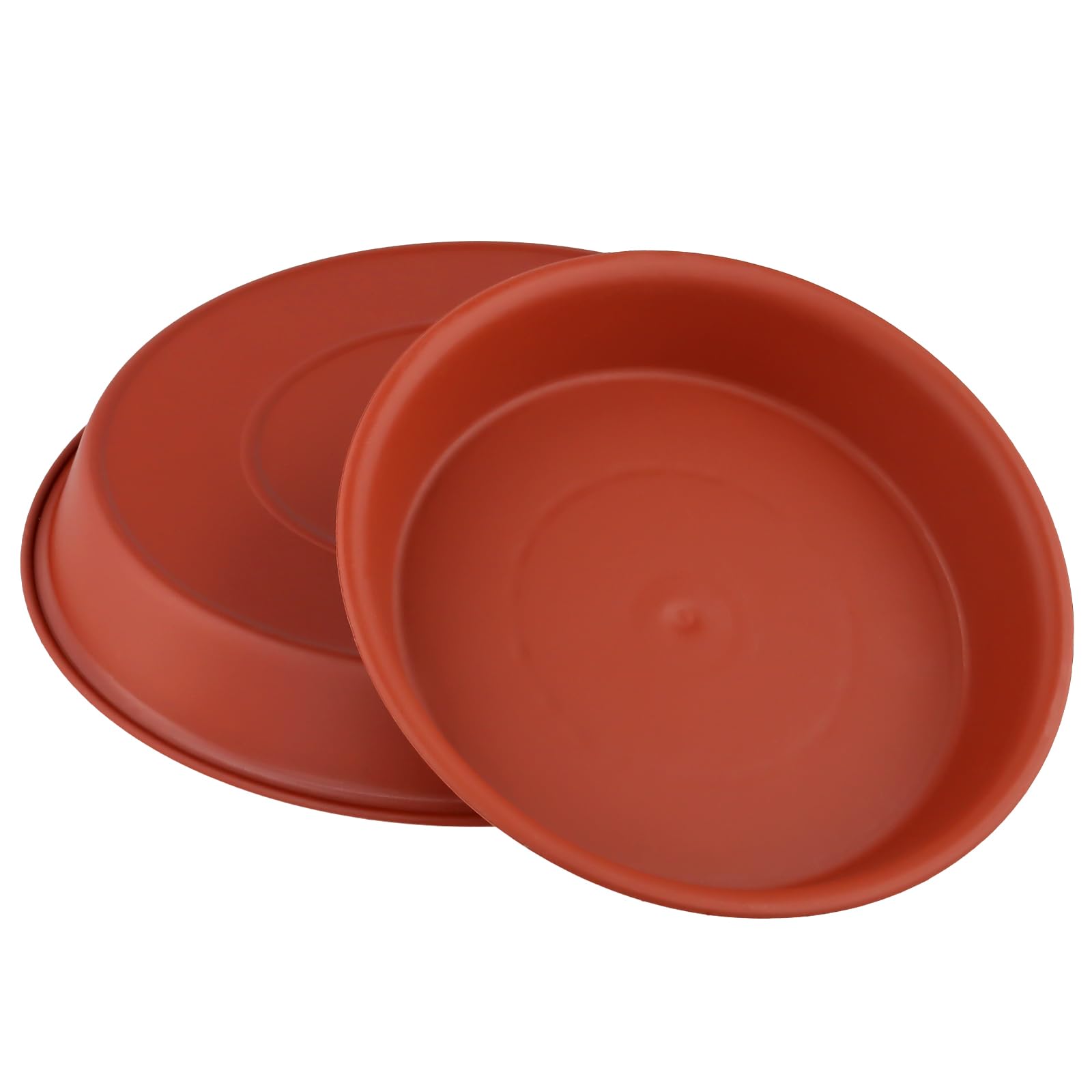 MOUYAT Set di 30 piattini rotondi in plastica per piante, 16 cm, 20 cm, 26 cm, sottovaso per vasi da fiori, per giardino, interni ed esterni, rosso