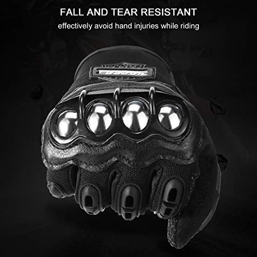 Sangmei Luvas masculinas para motocicleta Luvas de dedo completo para motocicleta Luvas de resistênc