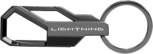 Miniatura 6 de Hecho para Ford F-150 Lightning Silver Snap Hook Metal Llavero, plateado