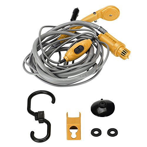 Douche eau haute lavage portable 12V pompe extérieure machine à pression de voiture camping et randonnée Lampe Lecture (Yellow, One Size)