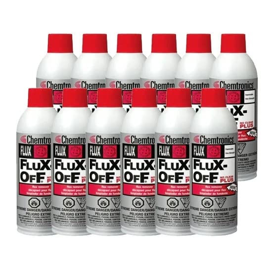 Chemtronics ES1696 Flux-Off No CleanPlus Flux Remover, 12 Units (One Case) of 12 oz Aerosol Cans